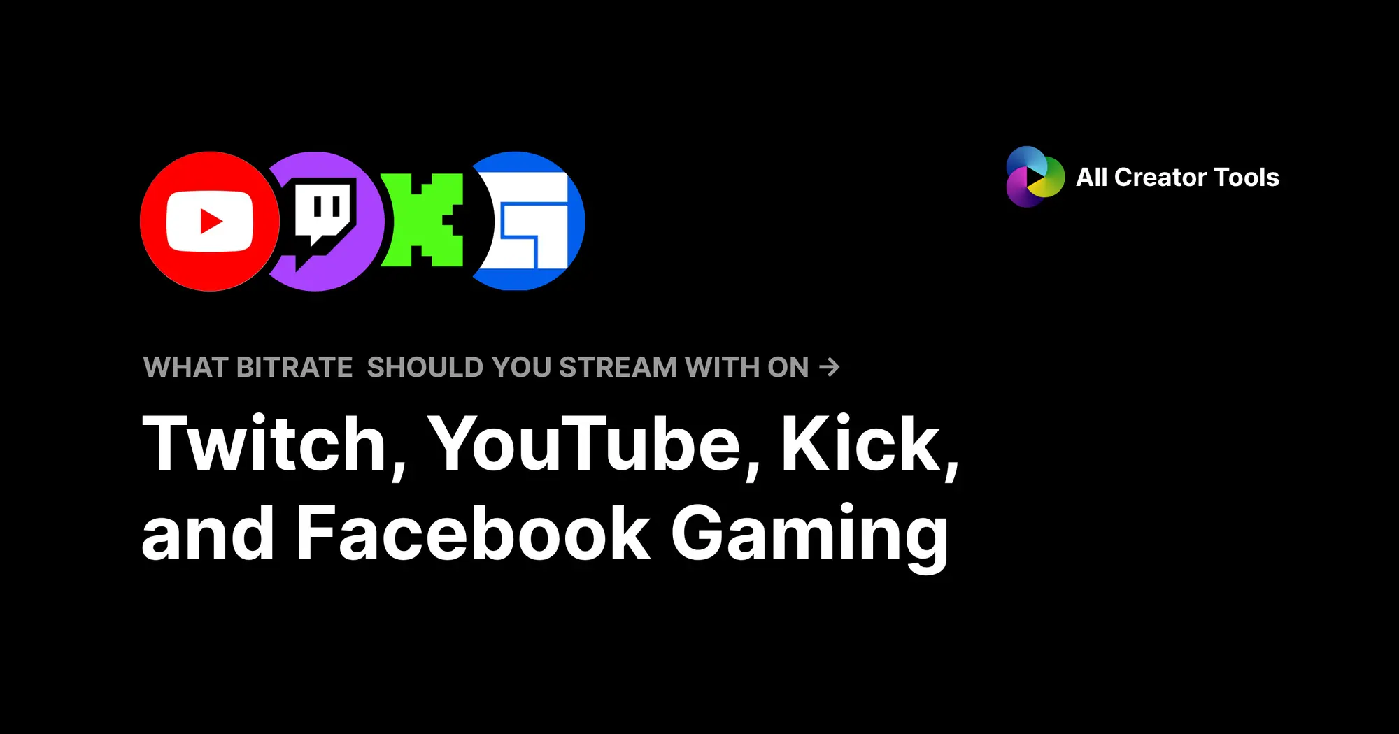 What bitrate should you stream with on Twitch, YouTube, Kick, and Facebook Gaming?