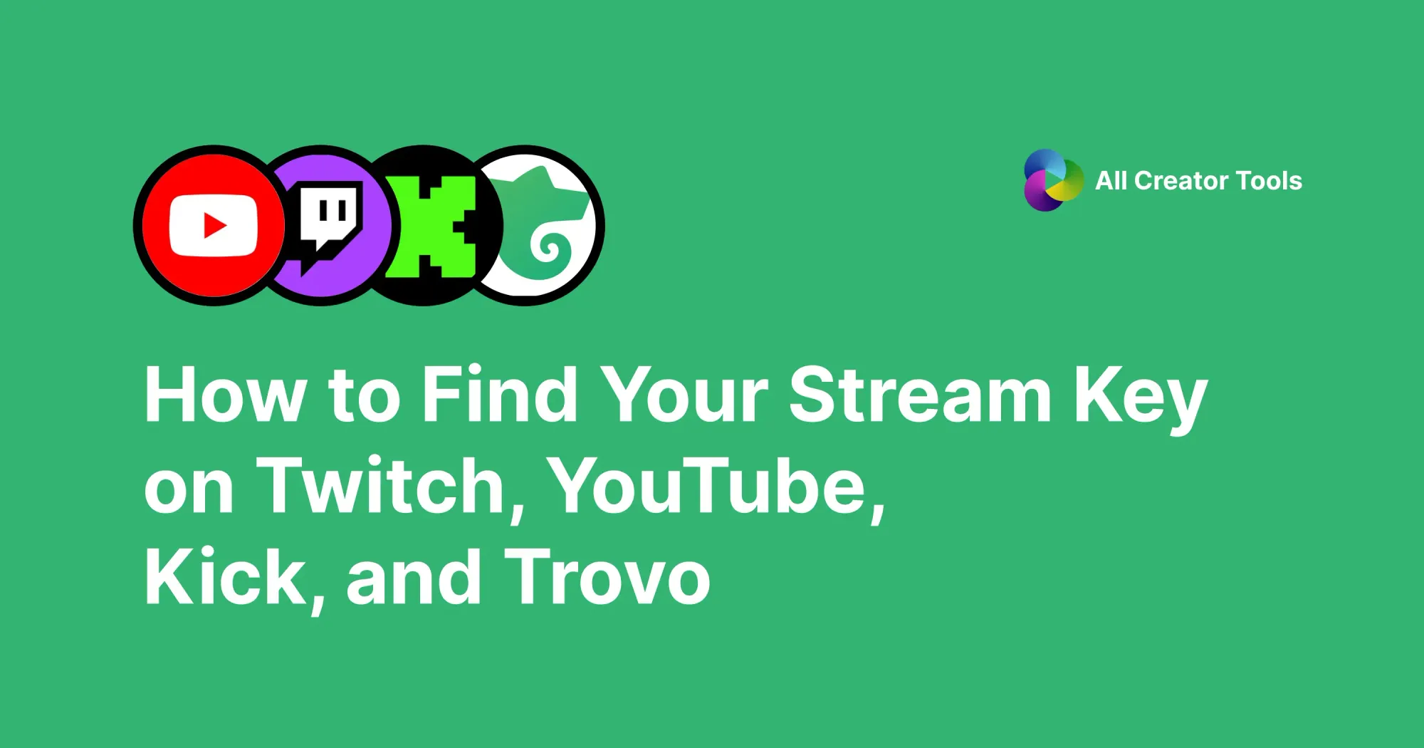 How to Find Your Stream Key on Twitch, YouTube, Kick, and Trovo